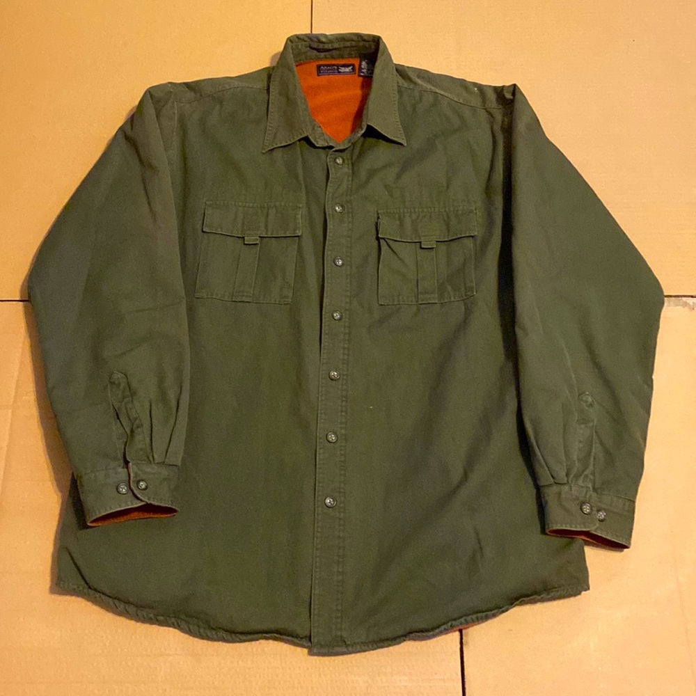 Mens Arrow XLT pine green with rust fleece lining jacket